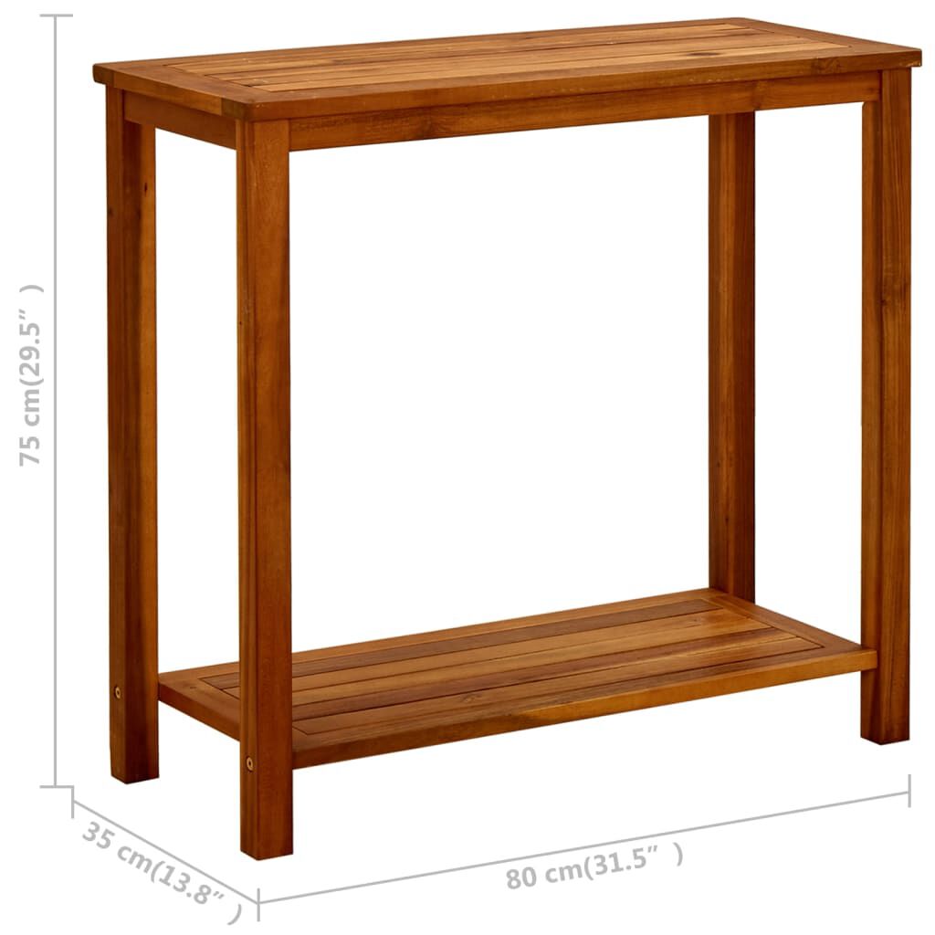vidaXL طاولة كونسول للحديقة 80×35×75 سم خشب أكاسيا صلب