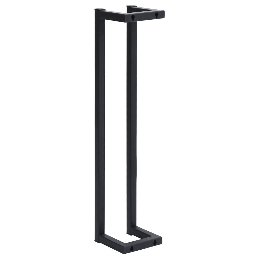 vidaXL حامل مناشف أسود 12.5×12.5×60 سم حديد