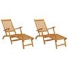 كراسي استرخاء vidaXL Outdoor مع مسندين للقدمين 2ق خشب أكاسيا صلب