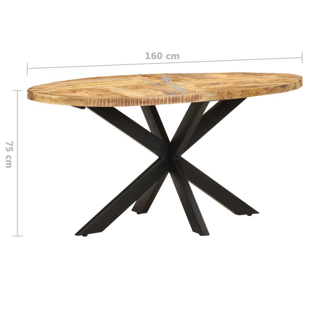 vidaXL طاولة سفرة 160×90×75 سم خشب مانجو خشن