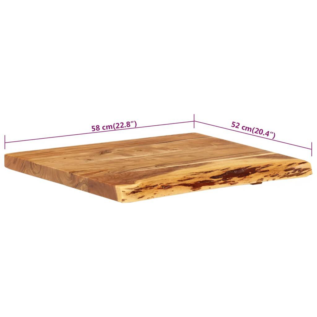 vidaXL سطح حوض غسيل الحمام خشب أكاسيا صلب 58×55×3.8