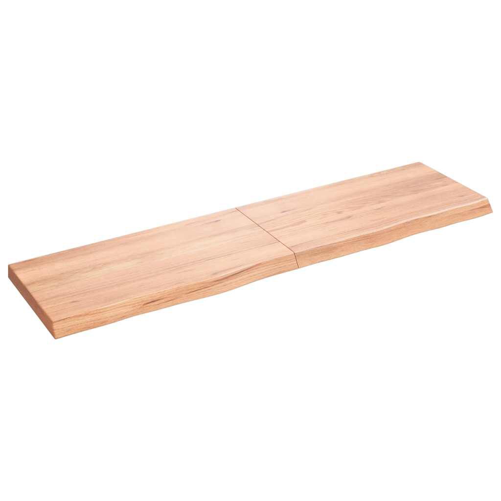vidaXL رف حائط لون بني فاتح 120*30*(2-4) سم خشب بلوط صلب معالج