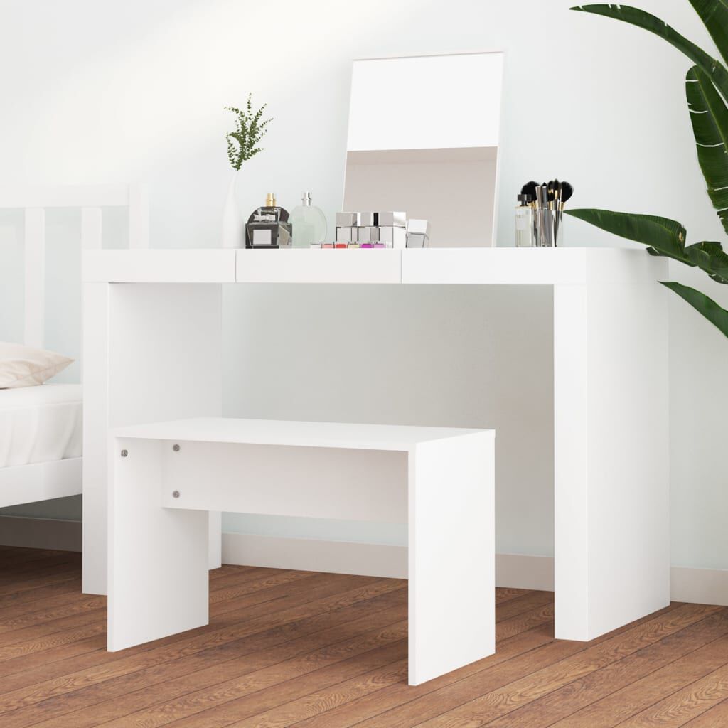 vidaXL كرسي تسريحة أبيض 70×35×45 سم خشب صناعي