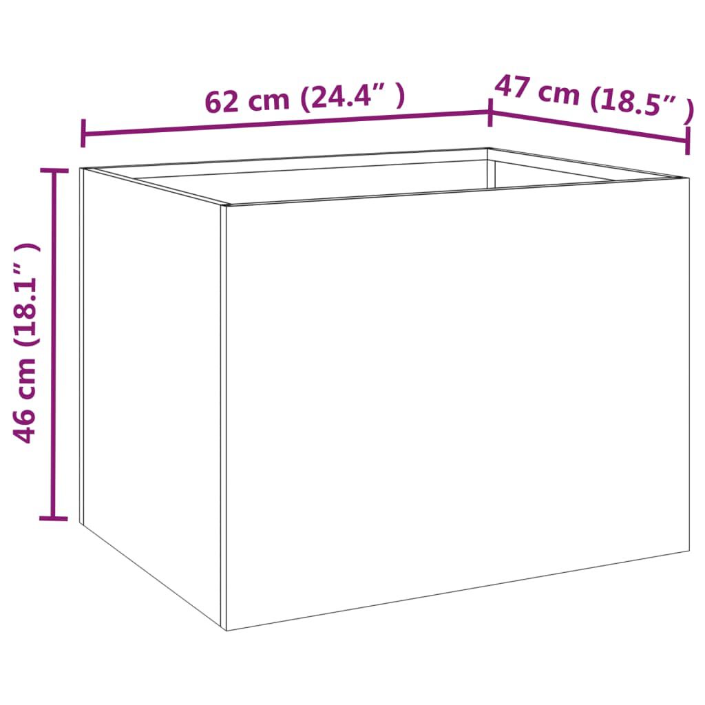 vidaXL أصيص 46x47x62 سم فولاذ كورتن
