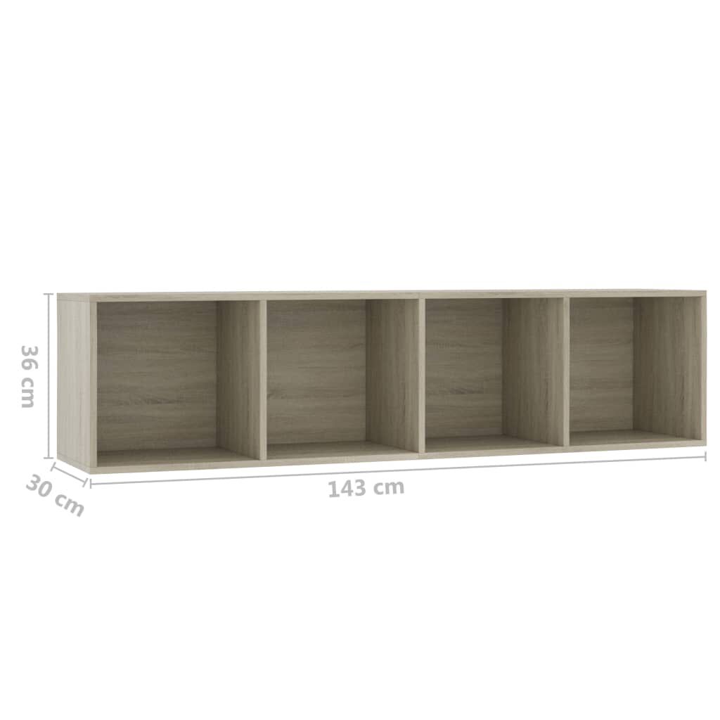 vidaXL خزانة كتب/خزانة تلفزيون سونوما أوك 143×30×36 سم خشب مضغوط