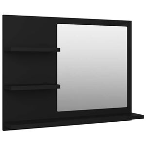 vidaXL مرآة حمام لون أسود 60&times;10.5&times;45 سم خشب صناعي