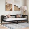 vidaXL سرير نهاري خشب صنوبر صلب أسود 90×200 سم