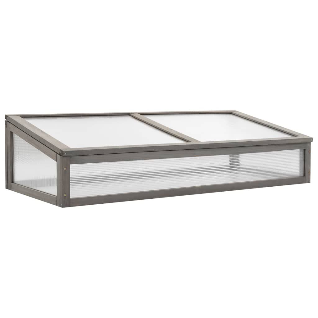 vidaXL حوض حديقة مرتفع مع دفيئة 110×54×120 سم خشب تنوب صلب