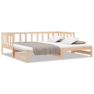 vidaXL سرير نهاري قابل للسحب خشب صنوبر صلب 2&times;(90&times;200) سم