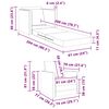 vidaXL سرير أريكة أرضي 2 في 1 لون رمادي فاتح 55x174x112 سم قماش