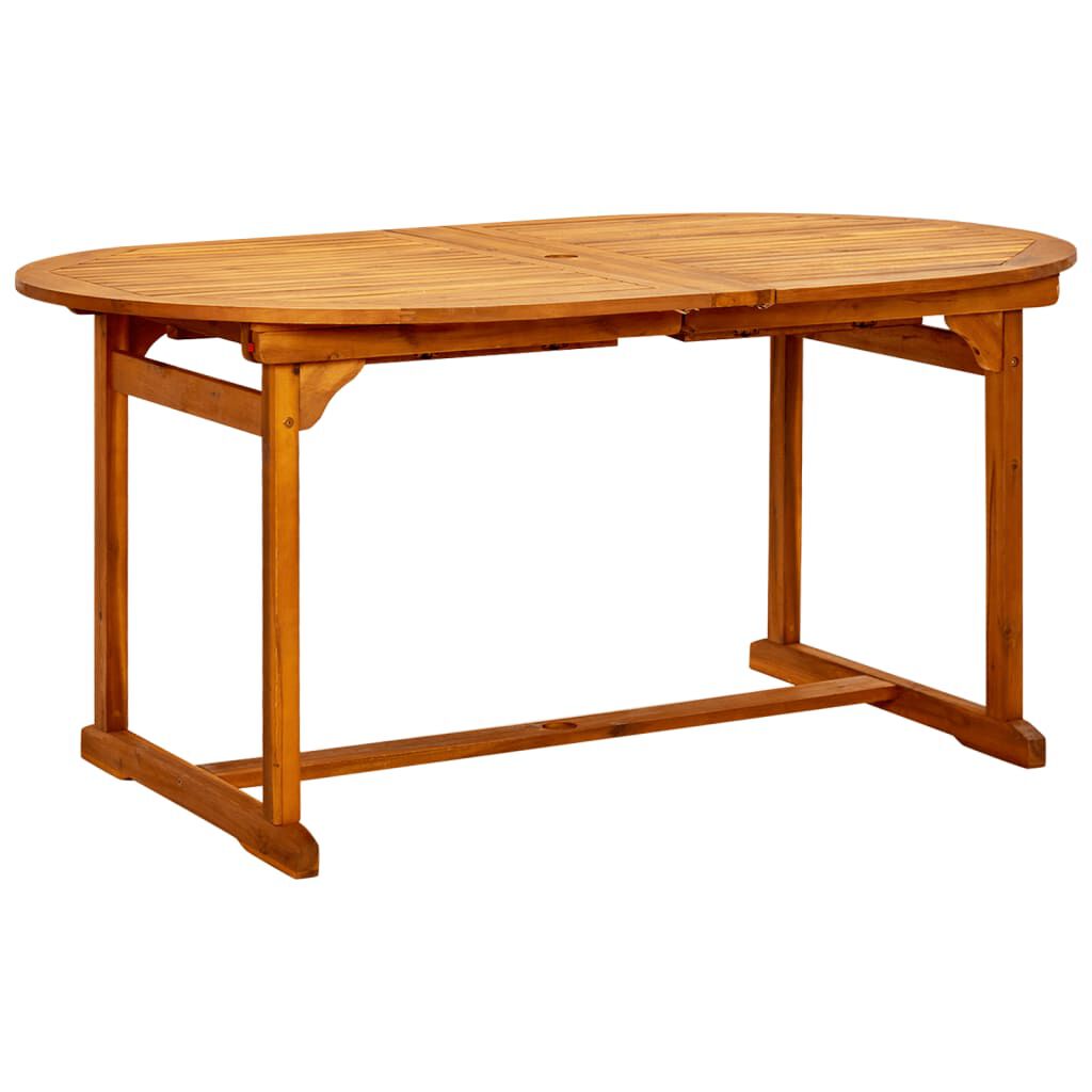 vidaXL طاولة سفرة حديقة (160-240)×100×75 سم خشب أكاسيا صلب