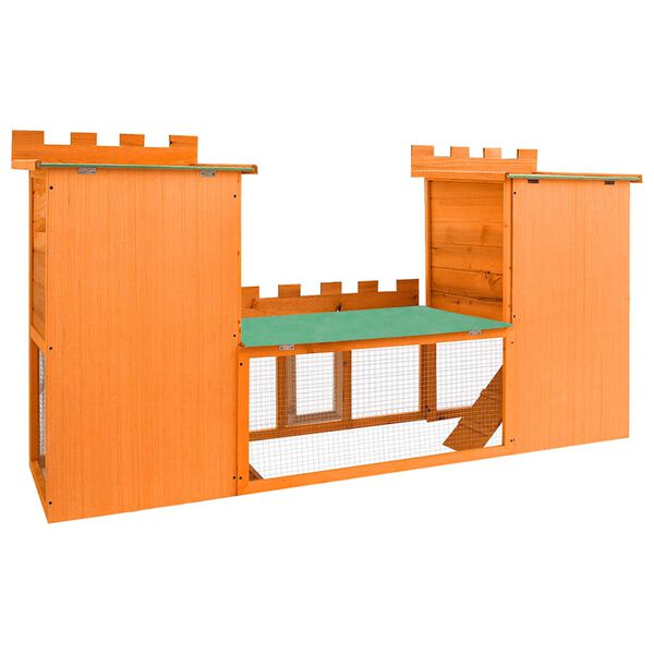 vidaXL قفص أرانب خارجي كبير قفص حيوانات أليفة بيت مزدوج