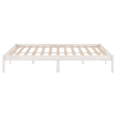 vidaXL إطار سرير خشب صنوبر صلب أبيض 120×200 سم