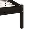 vidaXL إطار سرير خشب صنوبر صلب أسود 140×200 سم