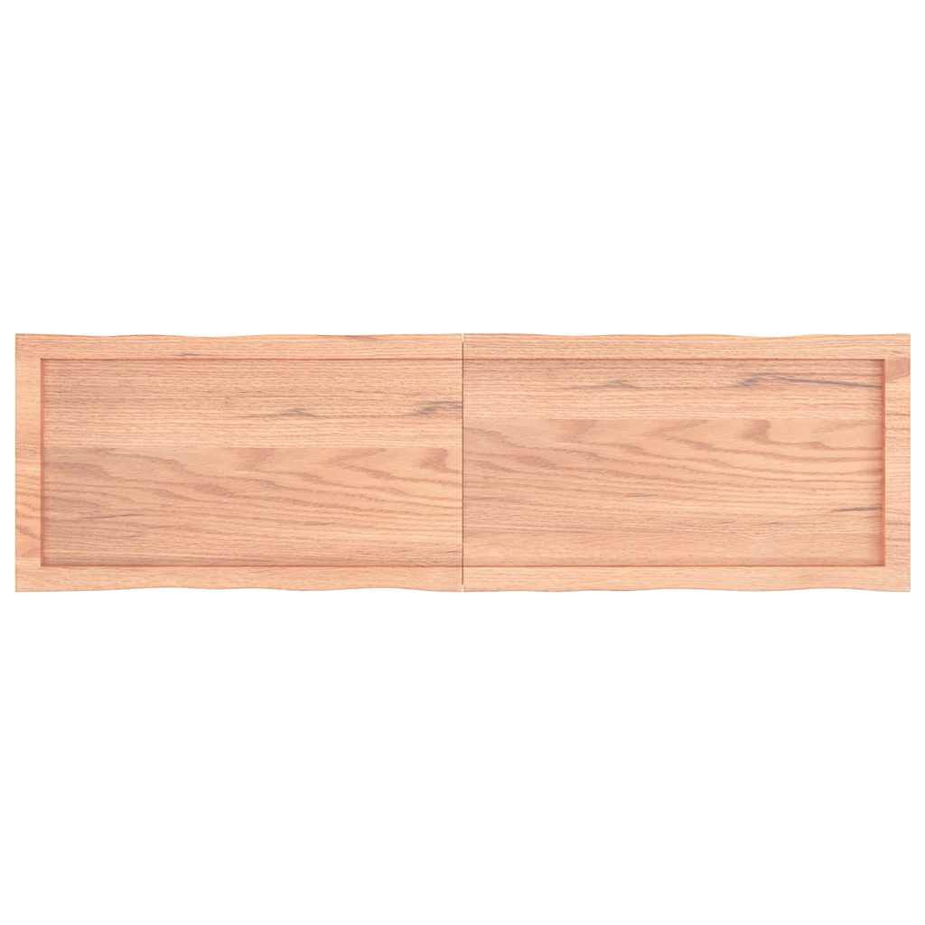 vidaXL سطح طاولة لون بني فاتح 140*40*(2-4) سم خشب صلب معالج وحواف خام