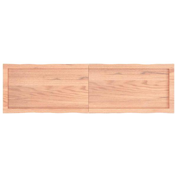 vidaXL سطح طاولة لون بني فاتح 140*40*(2-4) سم خشب صلب معالج وحواف خام