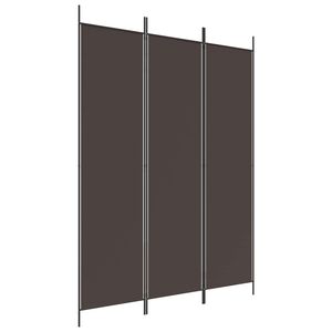 vidaXL مقسم غرفة 3-ألواح بني 150&times;200 سم قماش