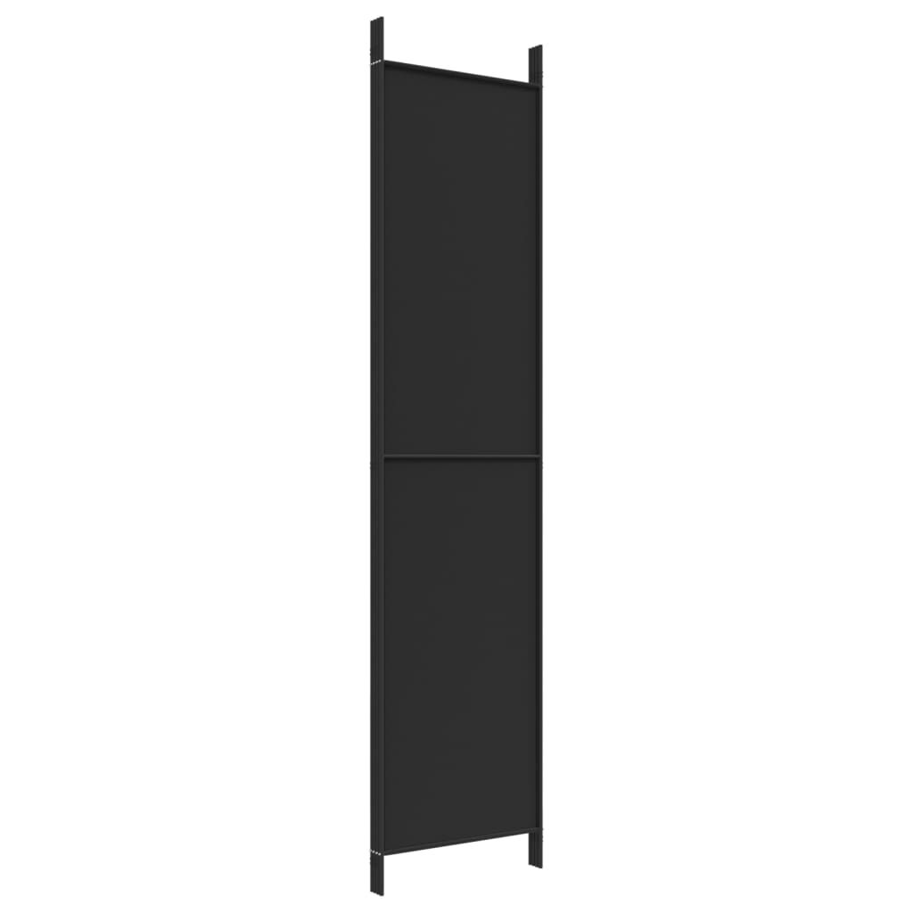 vidaXL مقسم غرفة 4-ألواح أسود 200×220 سم قماش