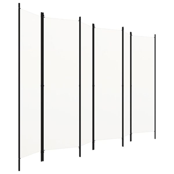 vidaXL مقسم غرف 6 ألواح أبيض 180x300 سم
