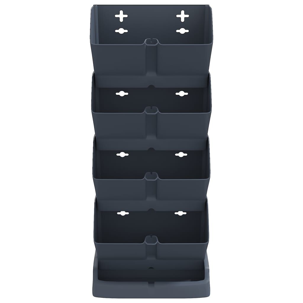 vidaXL طقم أصص حديقة عمودي 4 ق أنثراسيت بولي بروبلين