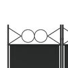 vidaXL مقسم غرفة 6-ألواح أسود 240×200 سم قماش