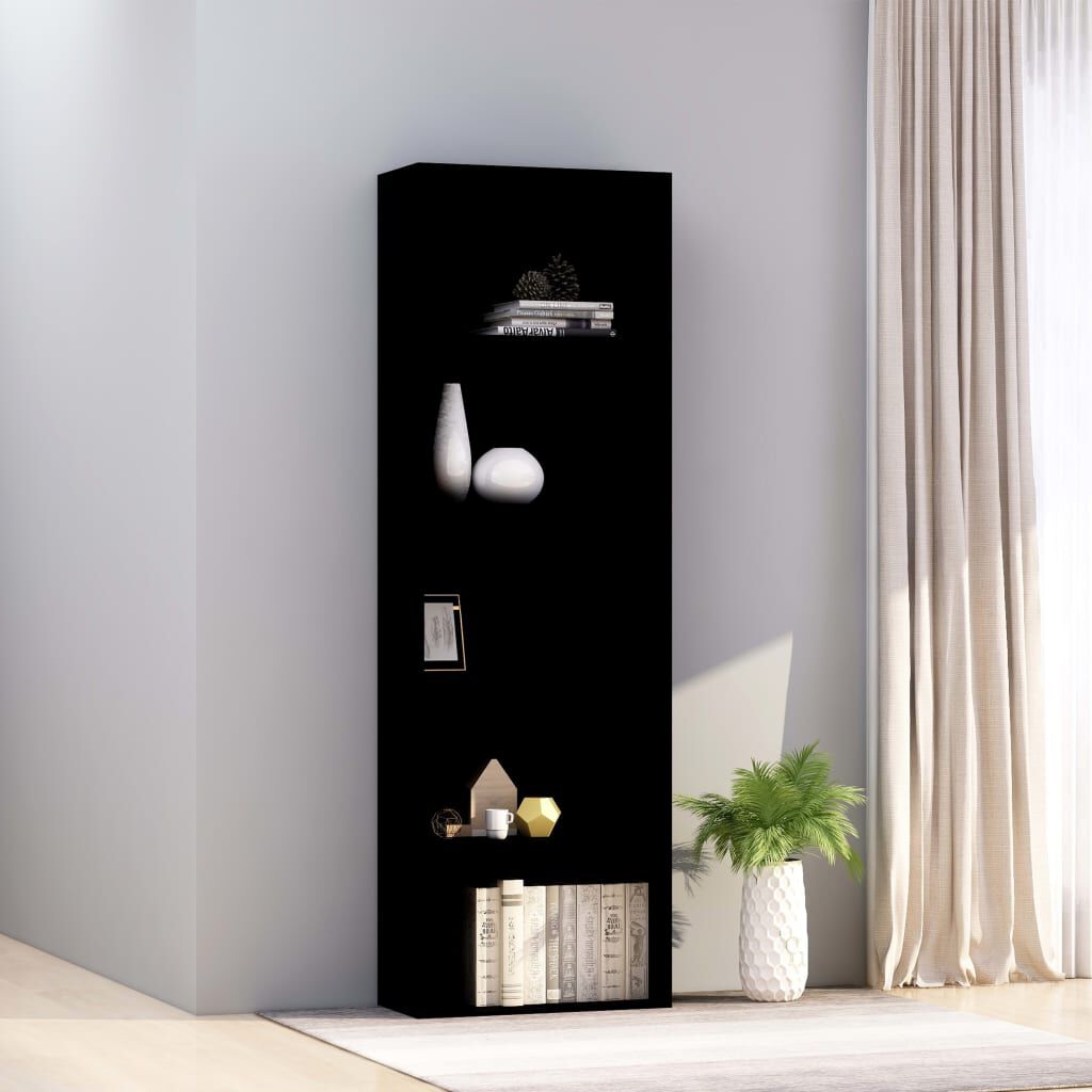vidaXL خزانة كتب 5-طبقات لون أسود 60×30×189 سم خشب صناعي