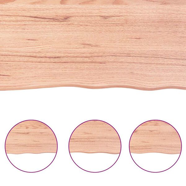 vidaXL سطح طاولة لون بني فاتح 140*40*(2-4) سم خشب صلب معالج وحواف خام