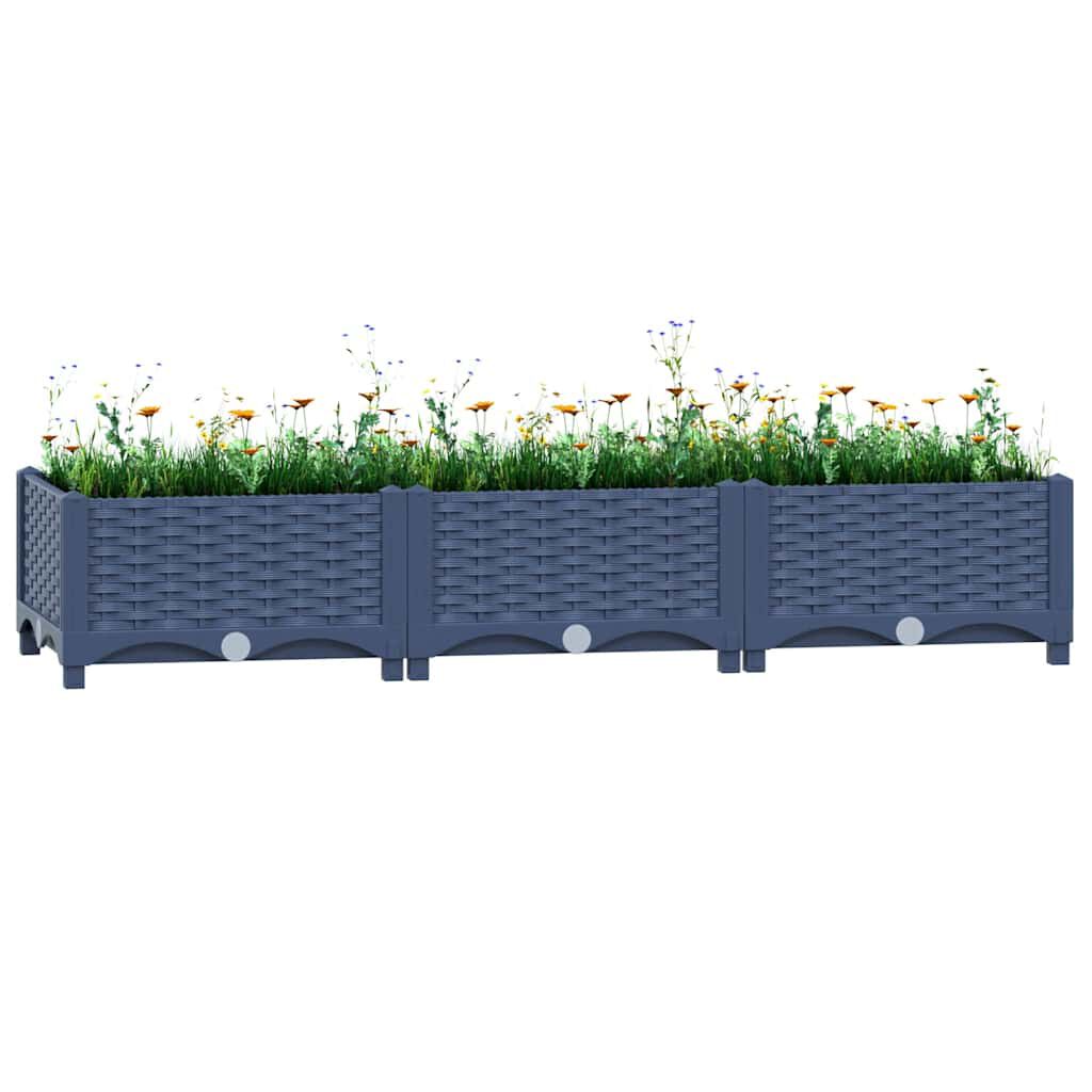 vidaXL حوض زراعي مرتفع 120×40×23 سم بولي بروبيلين