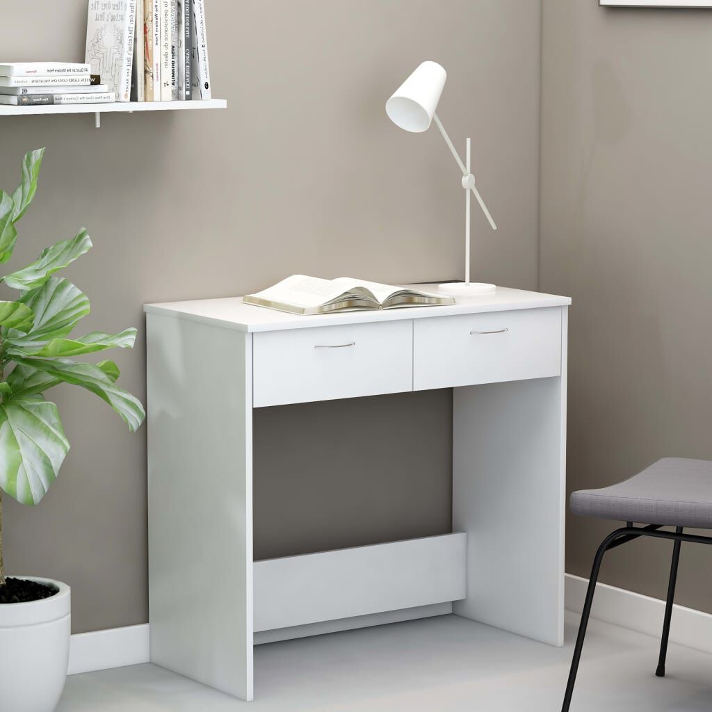 vidaXL مكتب لون أبيض 80×40×75 سم خشب صناعي