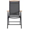 vidaXL كراسي حديقة قابلة للطي 4 ق ألومنيوم وتكستيلين أسود