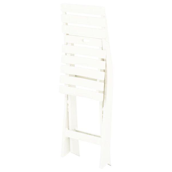 vidaXL كراسي حديقة قابلة للطي 2 ق بلاستيك أبيض