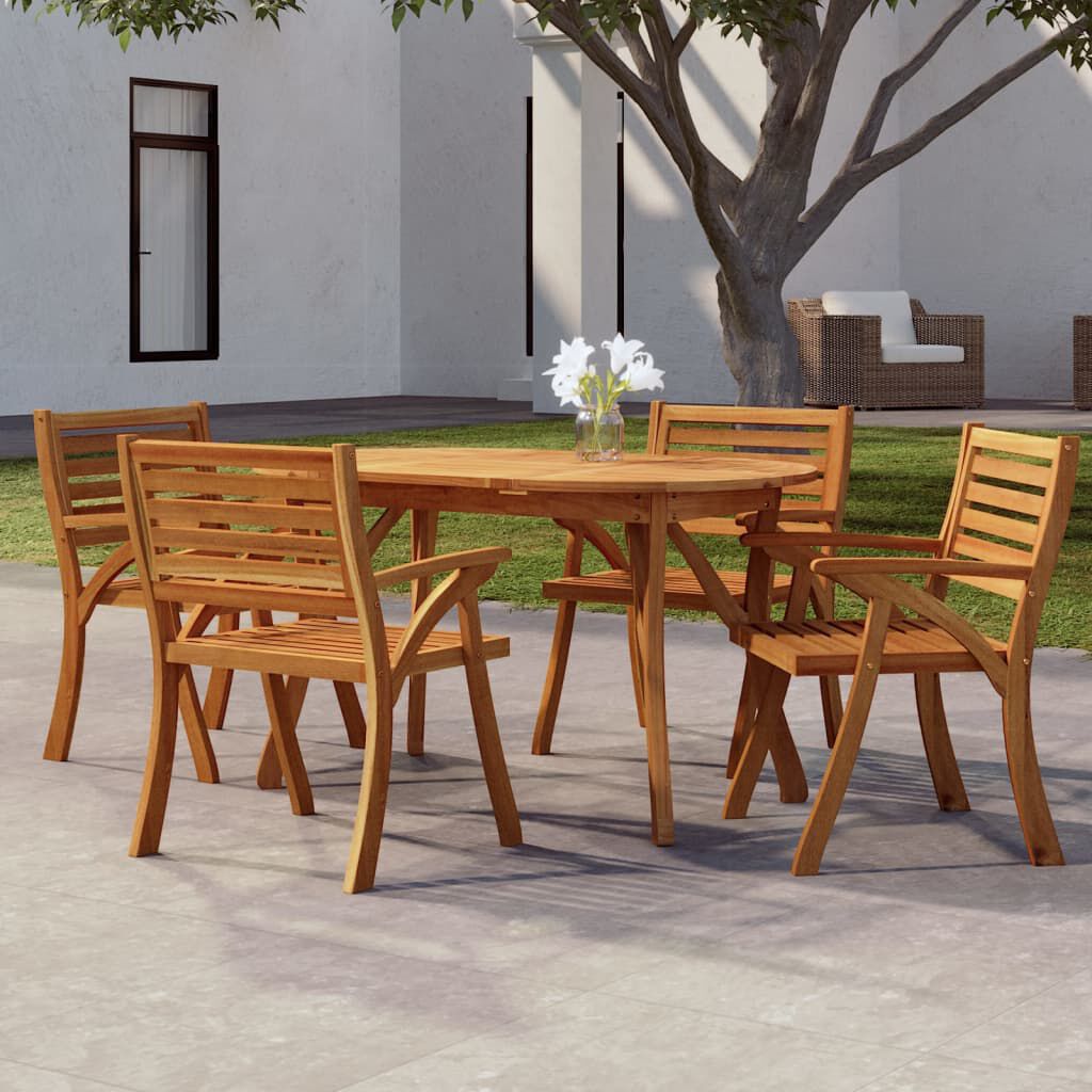 vidaXL طاولة حديقة 75x90x150 سم خشب أكاسيا صلب
