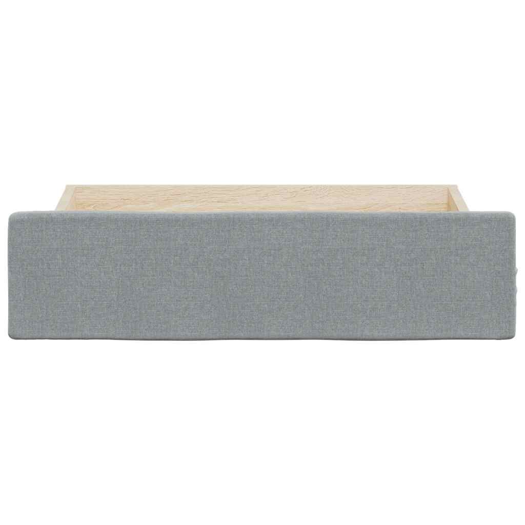 vidaXL أدراج سرير 2ق رمادي فاتح خشب صناعي وقماش