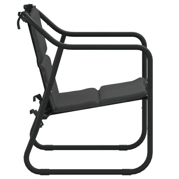 vidaXL طقم جلسة حديقة 3 قطع مع وسائد أنثراسيت فولاذ