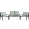 vidaXL طقم جلسة حديقة 4 قطع مع وسائد أنثراسيت فولاذ
