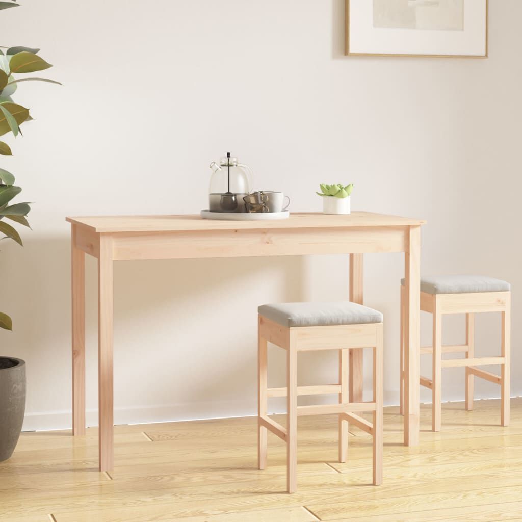 vidaXL طاولة طعام 75x55x110 سم خشب صنوبر صلب