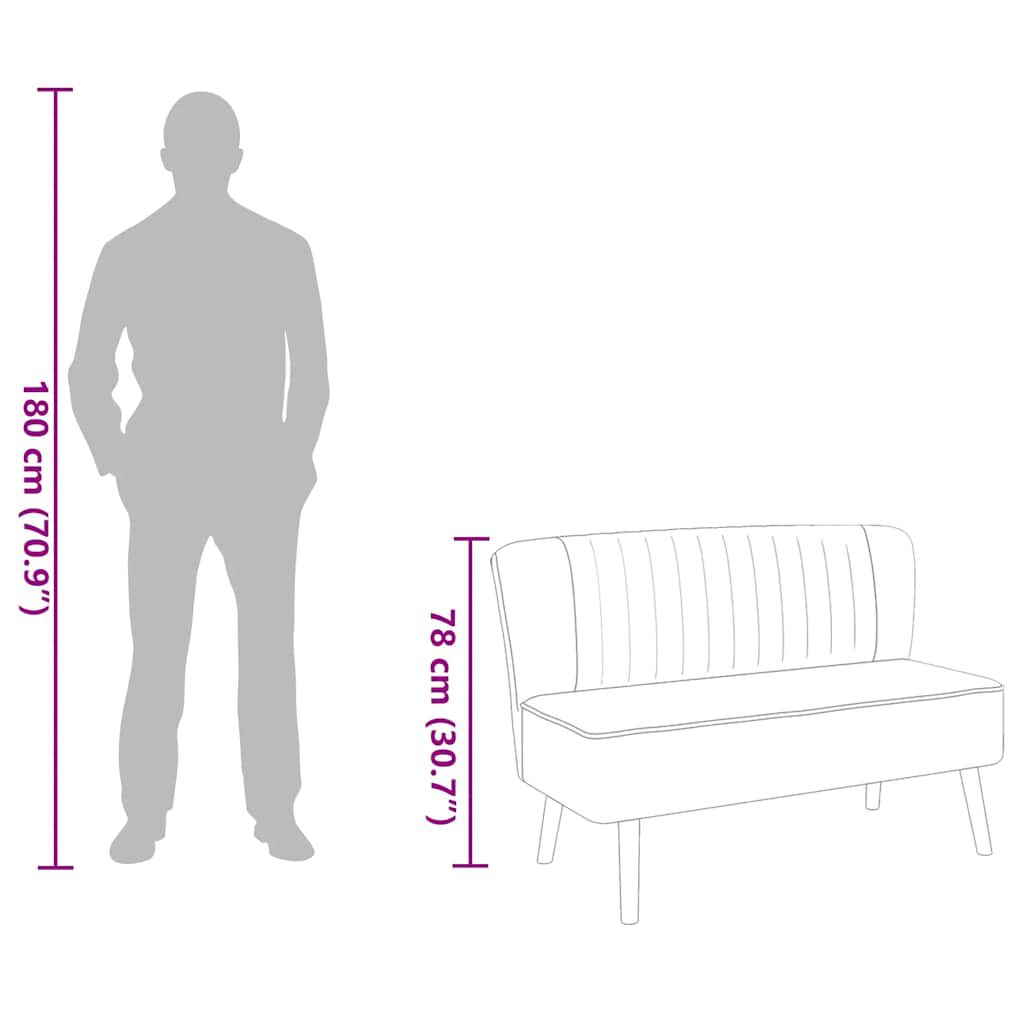 vidaXL كنبة قماش 117×55.5×77 رمادي فاتح