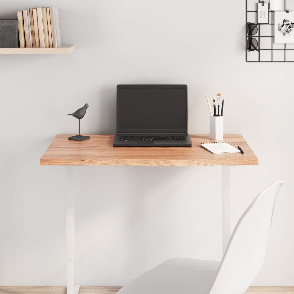 vidaXL سطح طاولة لون بني فاتح 2x60x80 سم خشب بلوط صلب معالج
