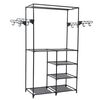 حامل ملابس فولاذ وقماش غير منسوج 158x44x87 سم أسود vidaXL