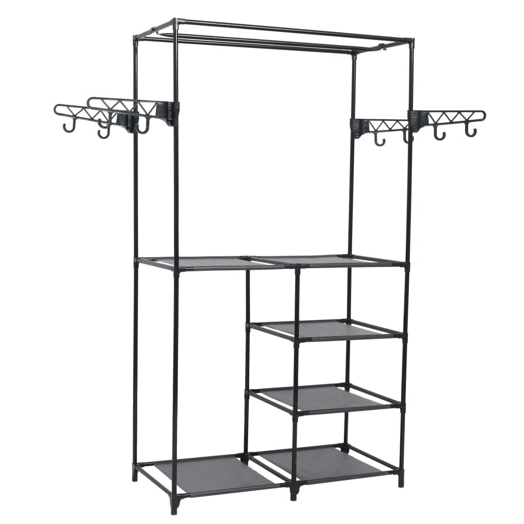 حامل ملابس فولاذ وقماش غير منسوج 158x44x87 سم أسود vidaXL