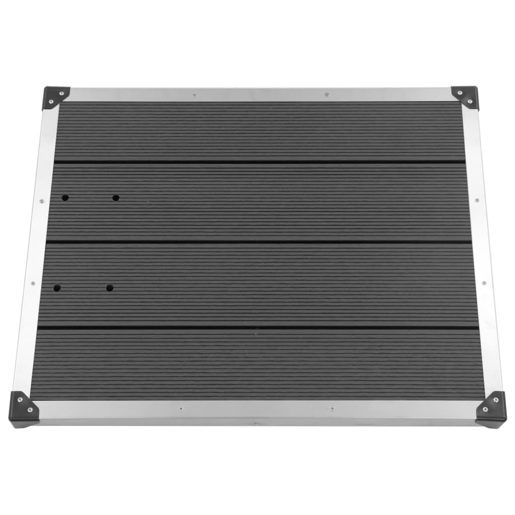 vidaXL قاعدة دُش خارجي WPC فولاذ مقاوم للصدأ 80×62 سم رمادي