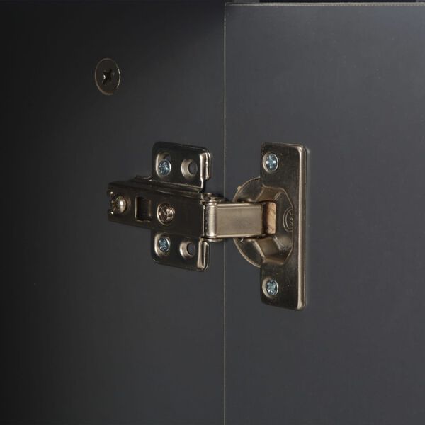 خزانة جانبية vidaXL شديدة اللمعان باللون الرمادي 107x35x80,5 سم