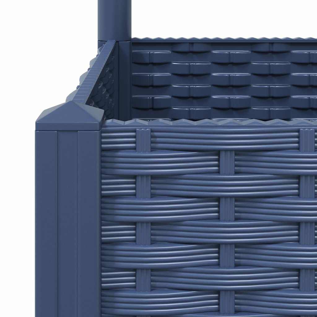 vidaXL حوض حديقة مع تعريشة أزرق رمادي 120×40×121.5 سم PP