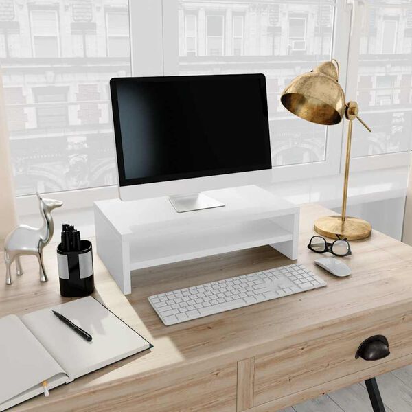 vidaXL حامل شاشة لون أبيض 42×24×13 سم خشب صناعي