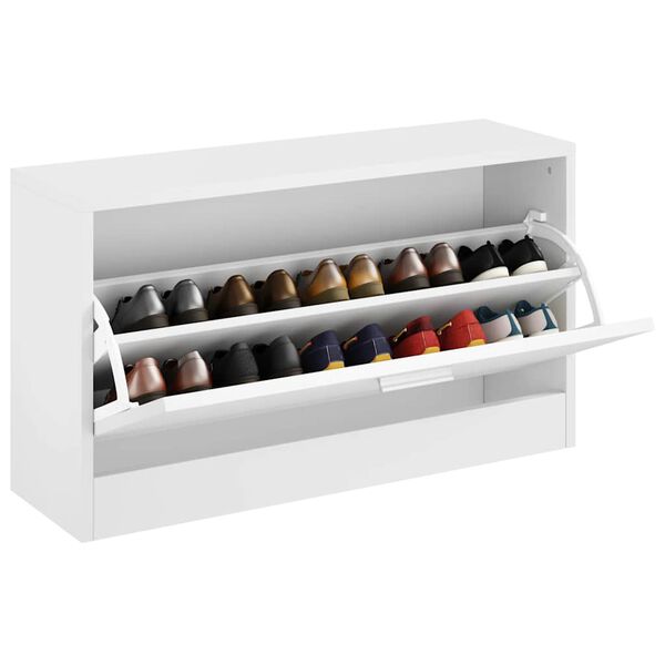 vidaXL مقعد تخزين أحذية أبيض 80&times;24&times;45 سم