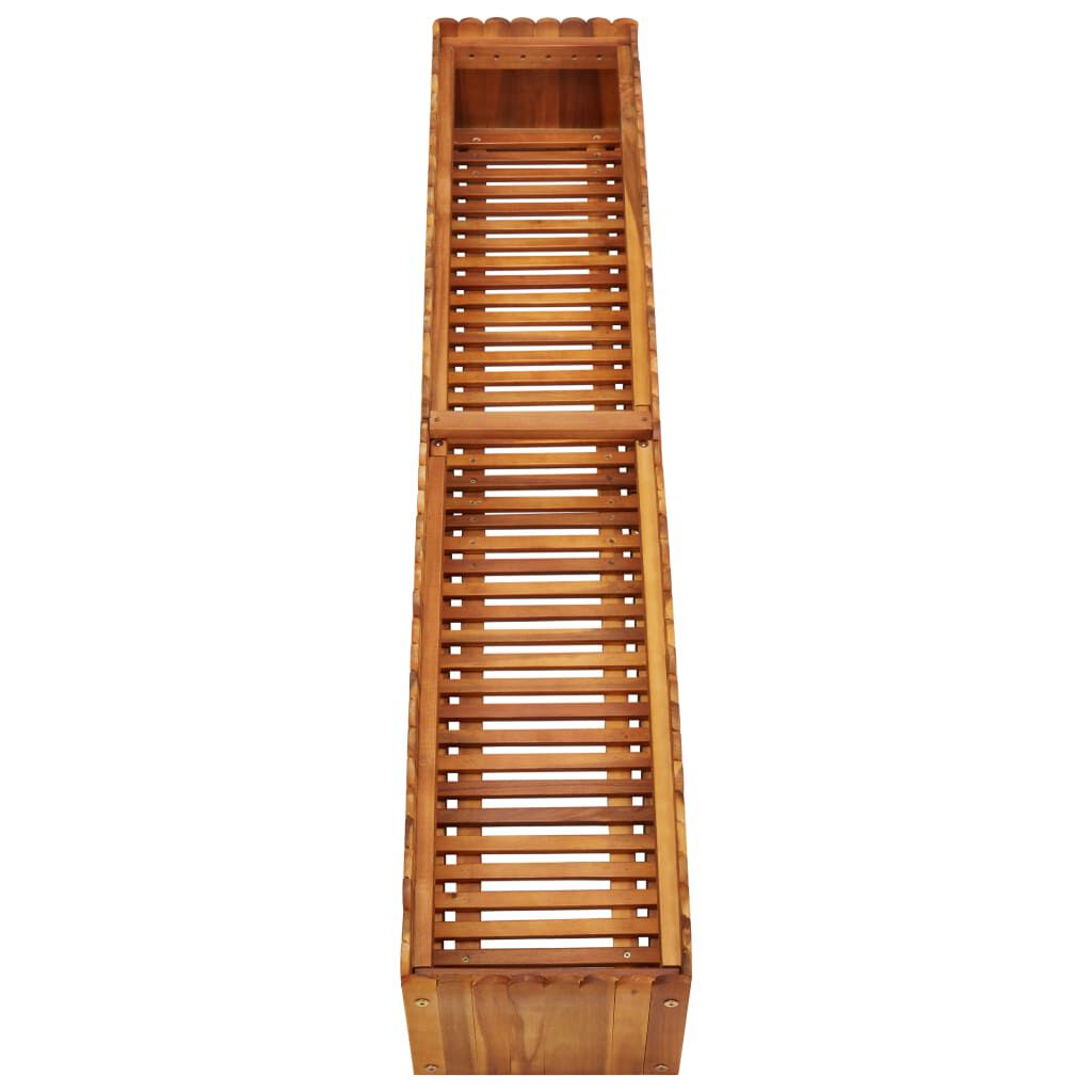vidaXL حوض حديقة مرتفع 150×30×25 سم خشب أكاسيا صلب