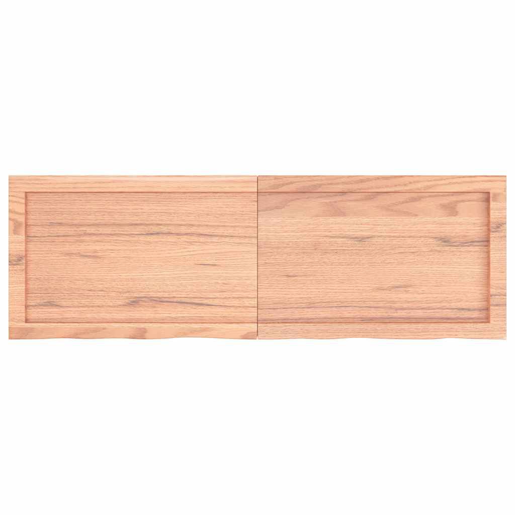 vidaXL رف حائط لون بني فاتح 120*40*(2-4) سم خشب بلوط صلب معالج