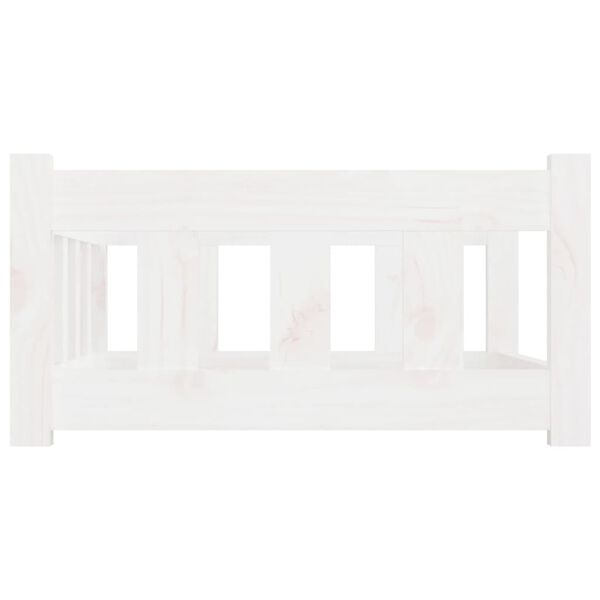 vidaXL سرير كلب لون أبيض 28x55,5x75,5 سم خشب صنوبر صلب