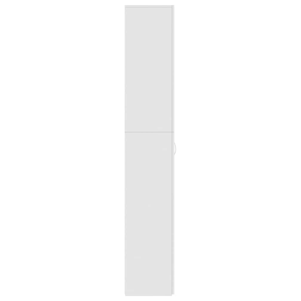 vidaXL خزانة مكتب أبيض لامع 60×32×190 سم خشب حبيبي