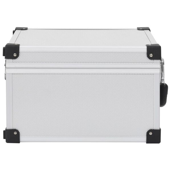 vidaXL صندوق سي دي لـ 40 قرص سي دي ألومنيوم ABS فضي